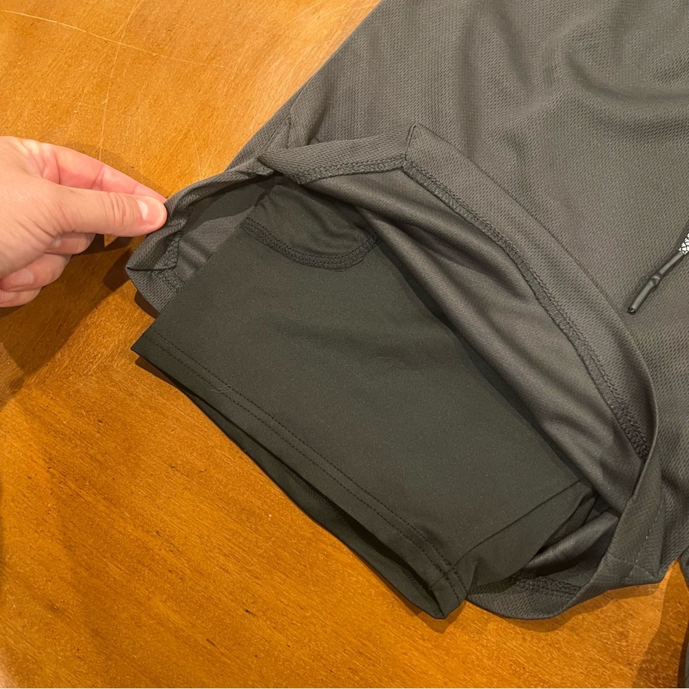 Surenow Men’s 2 in 1 Running Shorts Quick Dry with Liner XXL Dark Gray Workout - Picture 9 of 16
